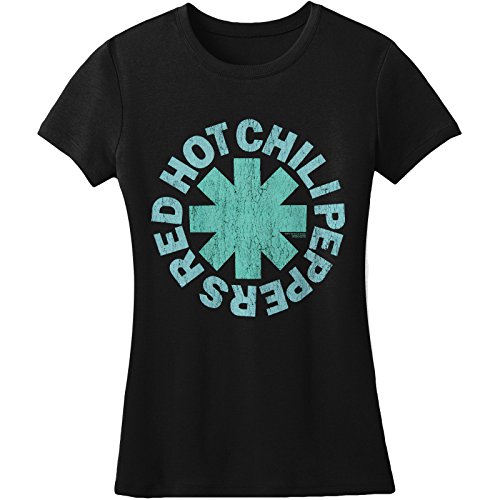 Red Hot Chili Peppers Women's Aqua Asterisk Girls Jr Black