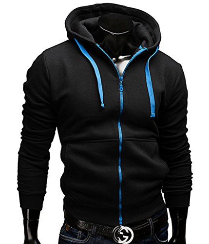 DOUBLEC Men's Sweatshirt Hoodie Zipped Hooded Sport Jacket Men Hoodies Tops Coat