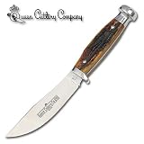 Queen Skinner Knife w/ Aged Stag Bone Handle