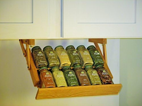 Under Cabinet Mounted Mini Spice Rack (English Chestnut)
