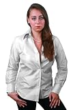 Glowing White Button-Down Silk Shirt in Size Medium