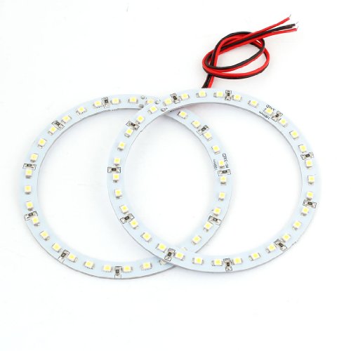 2 x White 33 SMD LEDs Angel Eyes Halo Ring 100mm