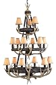 Great Lodge Chandelier Large Faux Leather