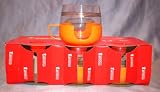 Set of 6 Hot Content Tea Coffee Glasses w/ Color Glass-Holders Made in Poland