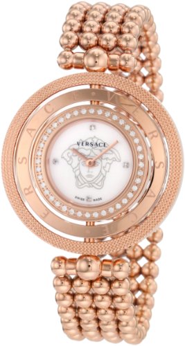 Versace Women's 80Q81SD497 S080 Eon Three Rings Rose Gold Plated 40 Diamond Mother-Of-Pearl Watch