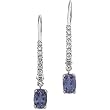 14K White Gold Iolite and Diamond Earrings