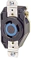 Leviton 2620 30 Amp, 250 Volt, Flush Mounting Locking Receptacle, Industrial Grade, Grounding, V-0-MAX, Black