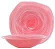 Colorful Art Glass Rose Small Lip Bowl 12"D, 3"H