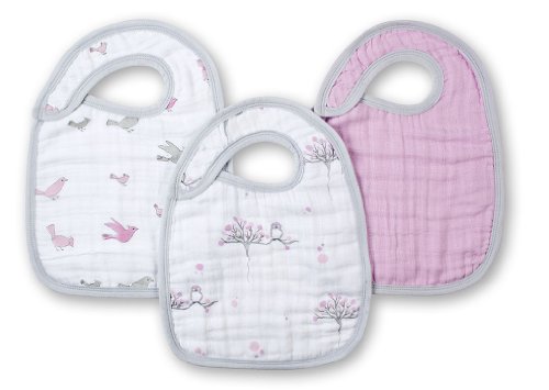 aden + anais 3 Pack Muslin Snap Bib, For The Birds