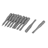 uxcell　スロット　スクリュードライバービット　金属素材　グレー　50mm 長い　4mm チップ　10枚入り