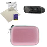 GTMax 3pcs Pink Eva Case+USB Memory Card Reader +LCD Screen Protector for Canon PowerShot S95, SD1300 IS, SD1200 IS, SD1400 IS, SD750, SD780 IS, SD1100 IS, SD3500 IS, SD960 IS, SD870 IS, A3100 IS, A3300 IS, SD770 IS, ELPH 100 HS, ELPH 520 HS, 320 HS, 110 HS, A2300, A2400 IS, A3400 IS, A4000 IS