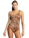 Calvin Klein Women's Pebble Beach One Piece Swimsuit, Umber, X-Small