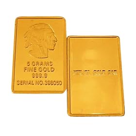 5g Gold Buffalo Indian Replica Bullion Bar