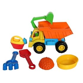 Dump Truck with Hoe Sand Toy Set (6 Pcs. Set)