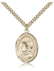 Free Engraving Included Medal-Gold Filled St. Saint Elizabeth Ann Seton Pendant 1" Oval 7224GF w/24" Curb Chain w/BoxLoss of Parent or Child