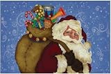 18" x 30" PolyTop Kitchen House Holiday Winter Mat: Traditional Santa