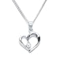 Silver Cubic Zirconia Heart Shaped Pendant with 46cm Chain