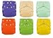 Fuzzi Bunz One Size Cloth Diapers 6 Pack Gender Neutral Colors