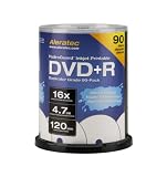 Aleratec 300117 16x Duplicator Grade HydroGuard Inkjet Printable DVDR 90-Pack