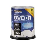 Aleratec 300117 16x Duplicator Grade HydroGuard Inkjet Printable DVD+R (90-Pack)