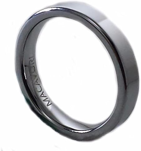 4MM Macavori Tungsten Carbide Band Polished Shine Ring Size 9
