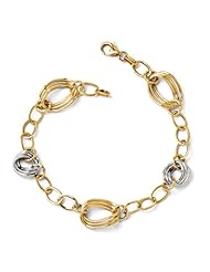 Leslies 14k Two-tone Polished Fancy Link Bracelet Length 7.5"