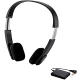 Logitec apt-X対応 Bluetooth テレビ用ヘッドホン オーバーヘッド ACアダプタ付き 送信機付き ブラック LBT-TVOH02ABK