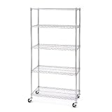 Seville Classics SHE18370B 18-Inch by 36-Inch by 72-Inch Shelving System, Chrome