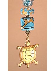 Home Improvement: Brass Turtle with Turquoise Lampwork Glass Ceiling Fan Pull /Light Pull - Trace Ellements