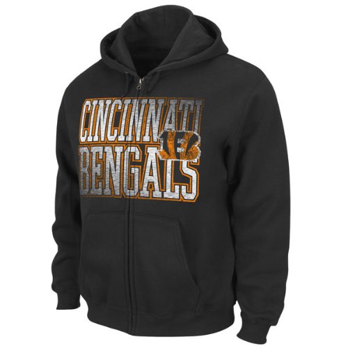 NFL Cincinnati Bengals Touchback V Full Zip Hooded Sweatshirt, Black, X-Large Amazon.com