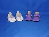 Purple Mary Jane Shoes and White Bow Shoes. Fit Dolls Such as American Girl®