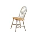 Set of 4 Natural & White Finish Windsor Wood Dining Chair/Chairs