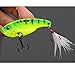 SAGUARO 4pcs 55mm VIB Metal Spoon Fishing Hard Lure Bass Blade Crank Bait Treble Hooks Spinners Sequins Paillette with Pin Feather Vibration Fishing Tackle Tools