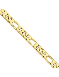 14K Yellow Gold, 9mm Figaro Link Bracelet - 8 Inch