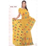 Yellow embroidered russian georgette sari / saree/ bellydance wrap