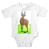 Baby clothes with antlers, standing, grass, brown, antelope