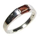 925 Sterling Silver Genuine Garnet Band