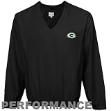 NFL Cutter & Buck Green Bay Packers Black Astute Performance Pullover Windshirt (X-Large)