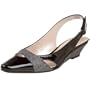Aquatalia by Marvin K. Women's Hugs Slingback,Black weatherproof patent/Straw,6 M US