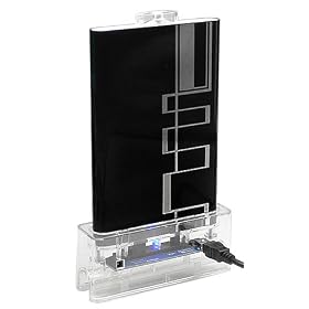 AMPAQS XTRASTOR 2.5" IDE HARD DRIVE ENCLOSURE, BLACK, W/ ONE TOUCH BACKUP, W/ DOCKING CRADLE