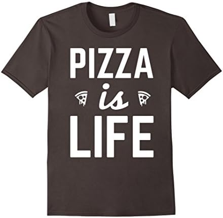 Men's Pizza Is Life Funny Humor Love Pizza Unisex Shirt Medium Asphalt
