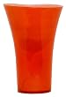 Colorful Art Glass Orange Trumpet Vase 7 1/2"H x 5 1/4"D
