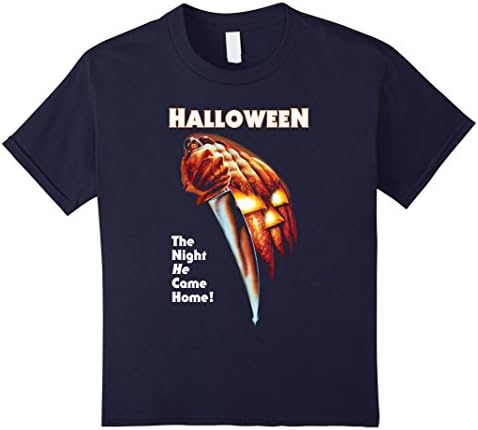 Kids Halloween T-shirt - The Night Micheal He Come Home My-ers 8 Navy