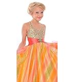 Posh Angels Green Pink Sequin Girls Pageant Dress 4-14