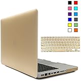 iBenzer - 2 in 1 Soft-Touch Serie Plastic Hard Case Cover & Keyboard Cover for Macbook Pro 13'' A1278, Gold MMP13GD+1