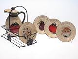 Certified International Roma 6-Piece Olive Oil Sets with Metal Rack