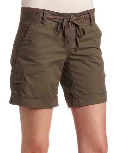 Jolt Juniors 7 Inch Inseam Cuffed Short, Olive, 3