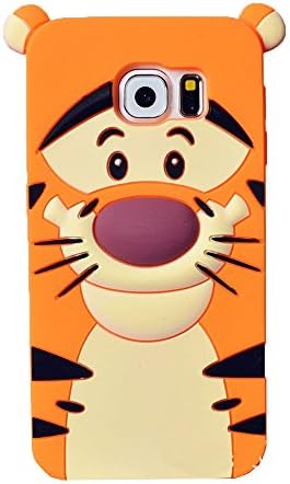 S6 Edge Case,Galaxy S6 Edge Case,Samsung Galaxy S6 Edge Case,ATRAGE 3D Cartoon Tigger Silicone Case for Samsung Galaxy S6 Edge
