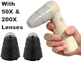 ProScope Mobile Wi-Fi Wireless Handheld Digital HR Microscope for iPad, iPhone & iPod touch with 50X Lens & 200X Lenses - Designed for Law Enforcement CSI Crime Scene Investigating, Field, Science Education Classroom, Lab or Patient exam - View live video and capture stills