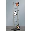 LOUNGE DESIGN CD STÄNDER REGAL aus Metall und Glas retro style metall kult rack